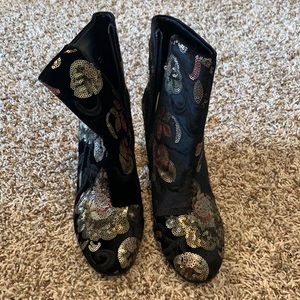 Aldo Velvet Sequin Booties